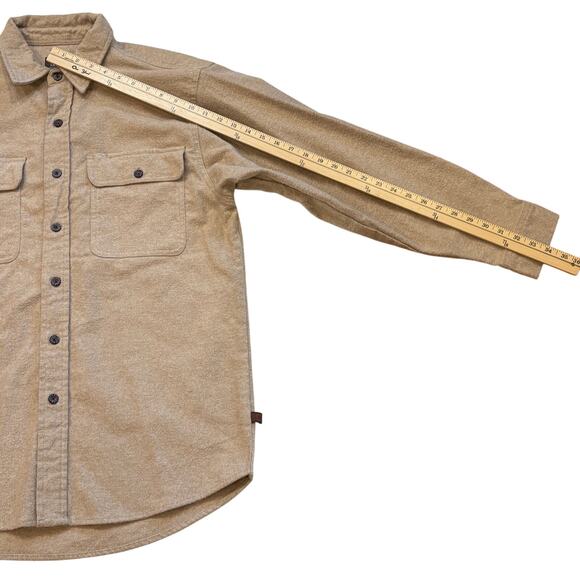 Moose Creek Shirt Mens Large Beige Chamois Flannel Button Up Long Sleeve Casual - Picture 8 of 8